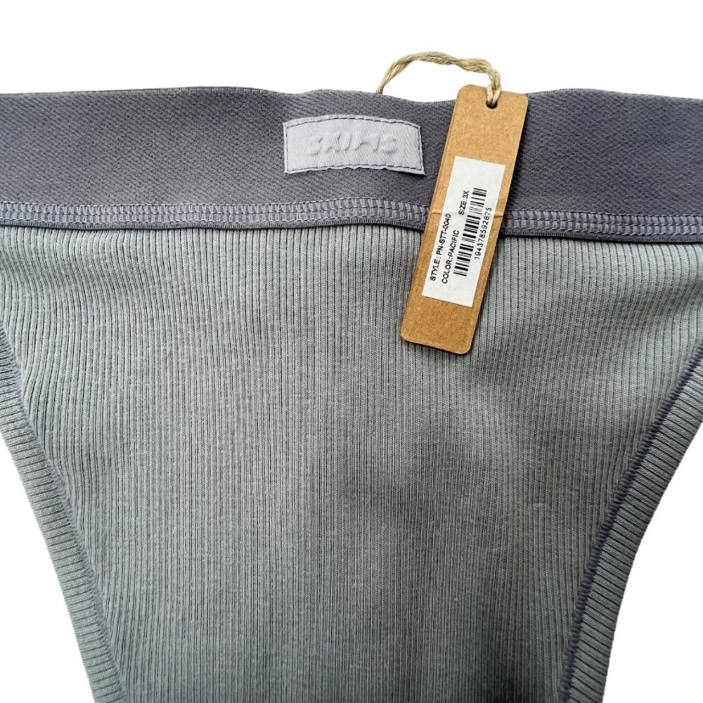 SKIMS plus size ribbed cotton panties NWT 3x pacific color - Picture 3 of 7
